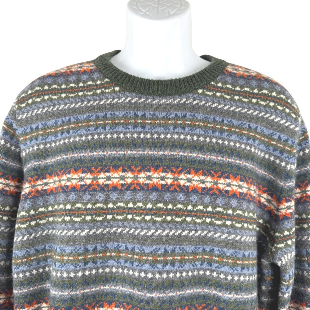 J. Crew Lambswool Blend Fair Isle‎ Crewneck Sweater Mens Large FS-1332 - Picture 3 of 7